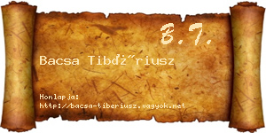 Bacsa Tibériusz névjegykártya